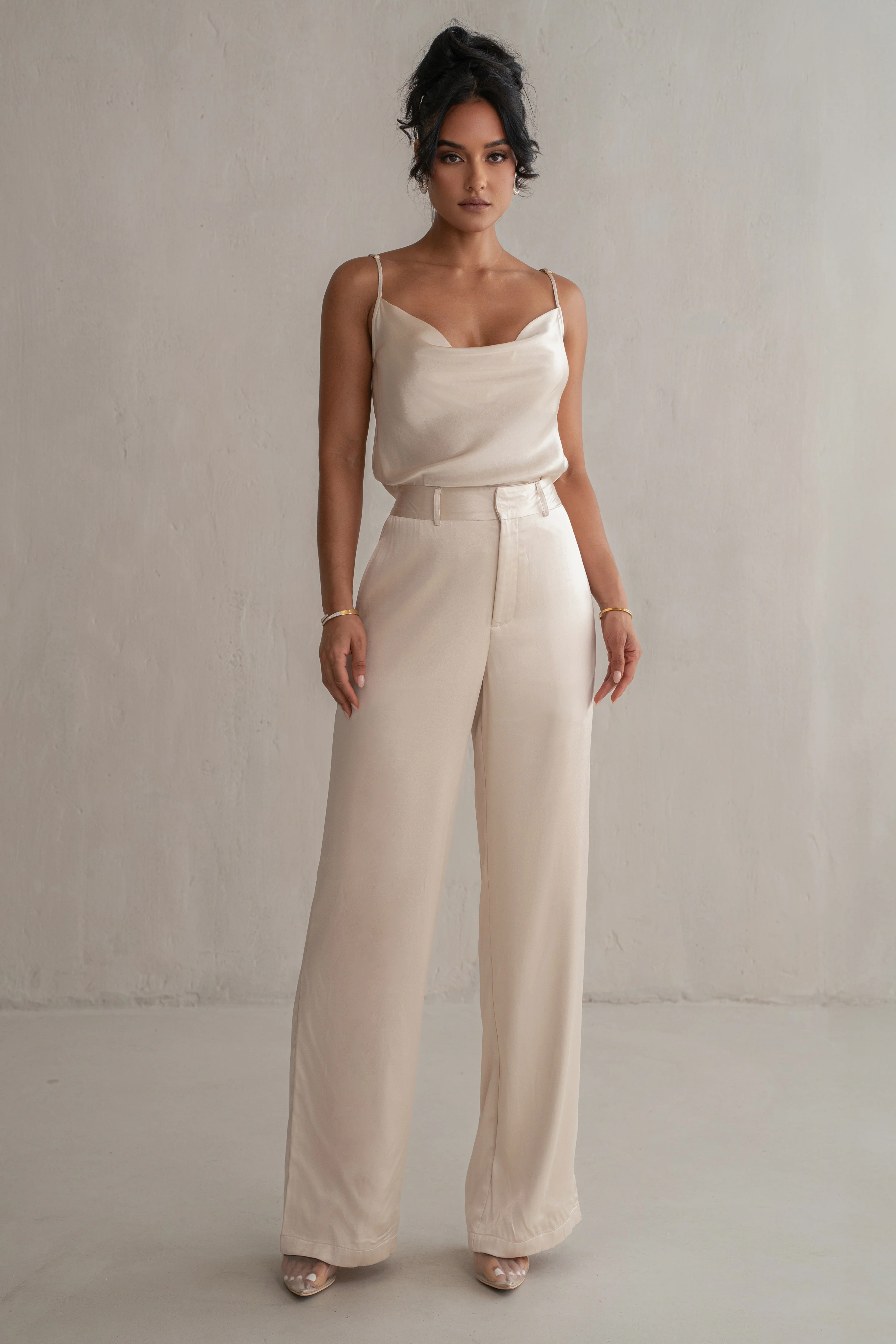 Champagne Ever After Satin Trousers