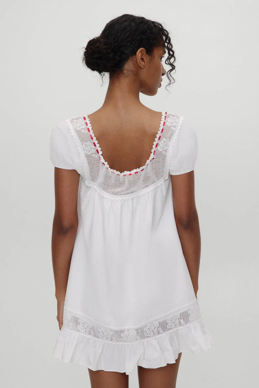 x BELLA HADID Western Poplin Mini Dress - White