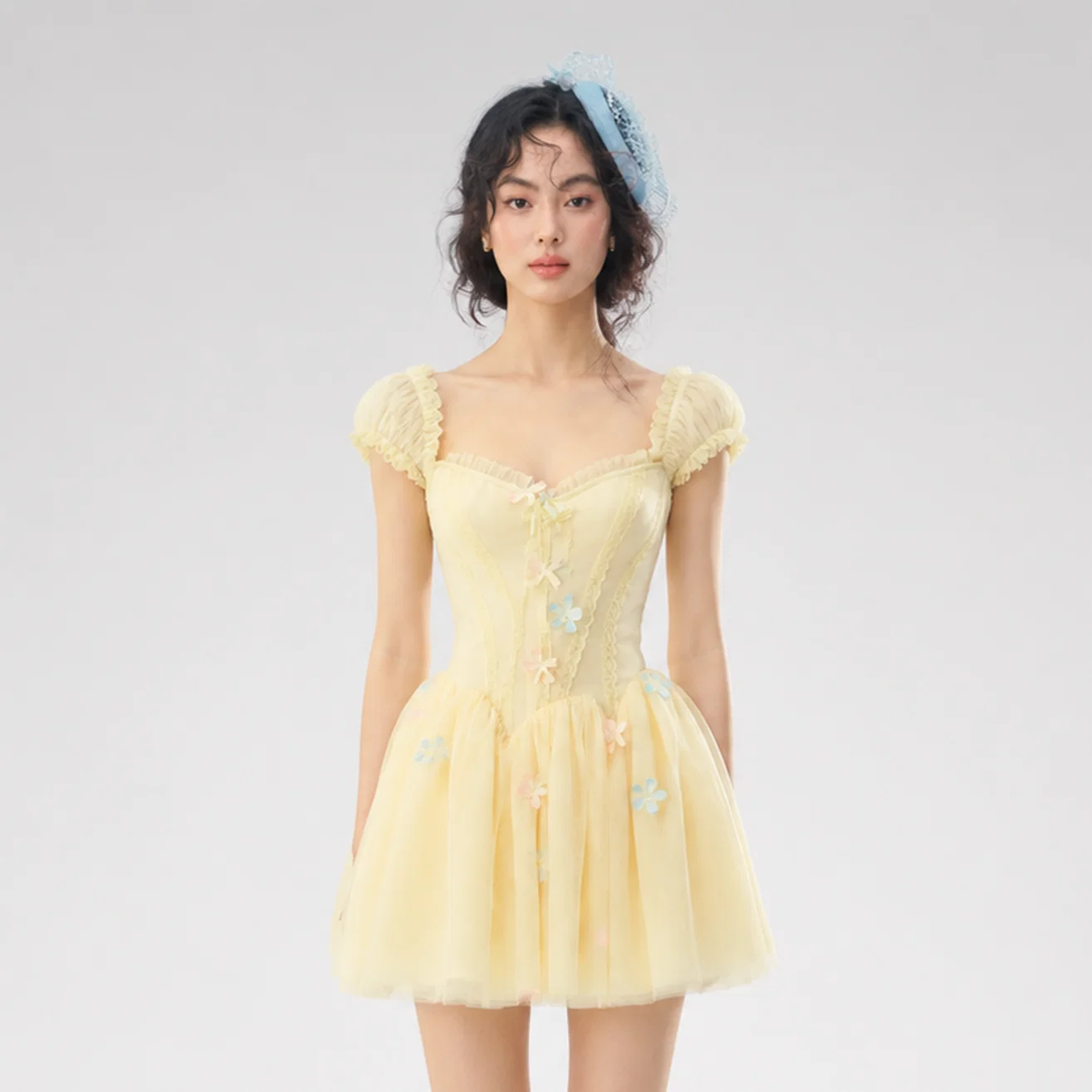 Lace Corset Flared Dress