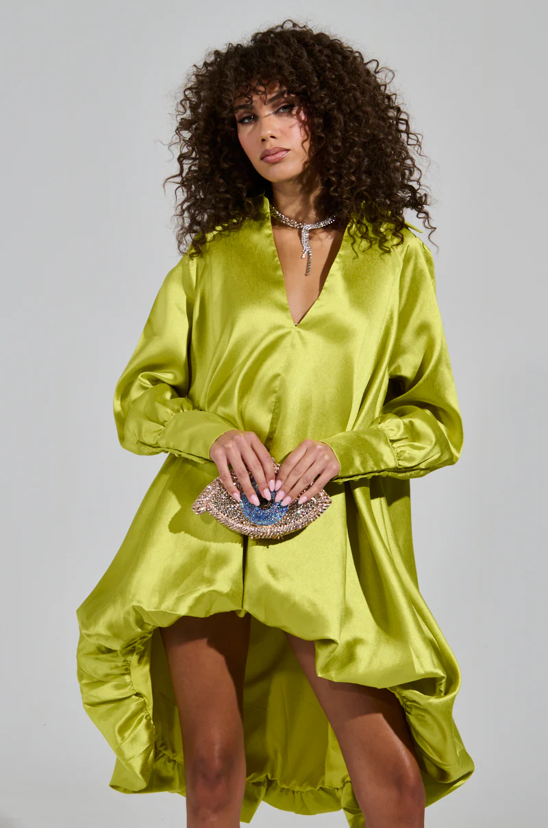 Elouise Hi Low Dress In Green