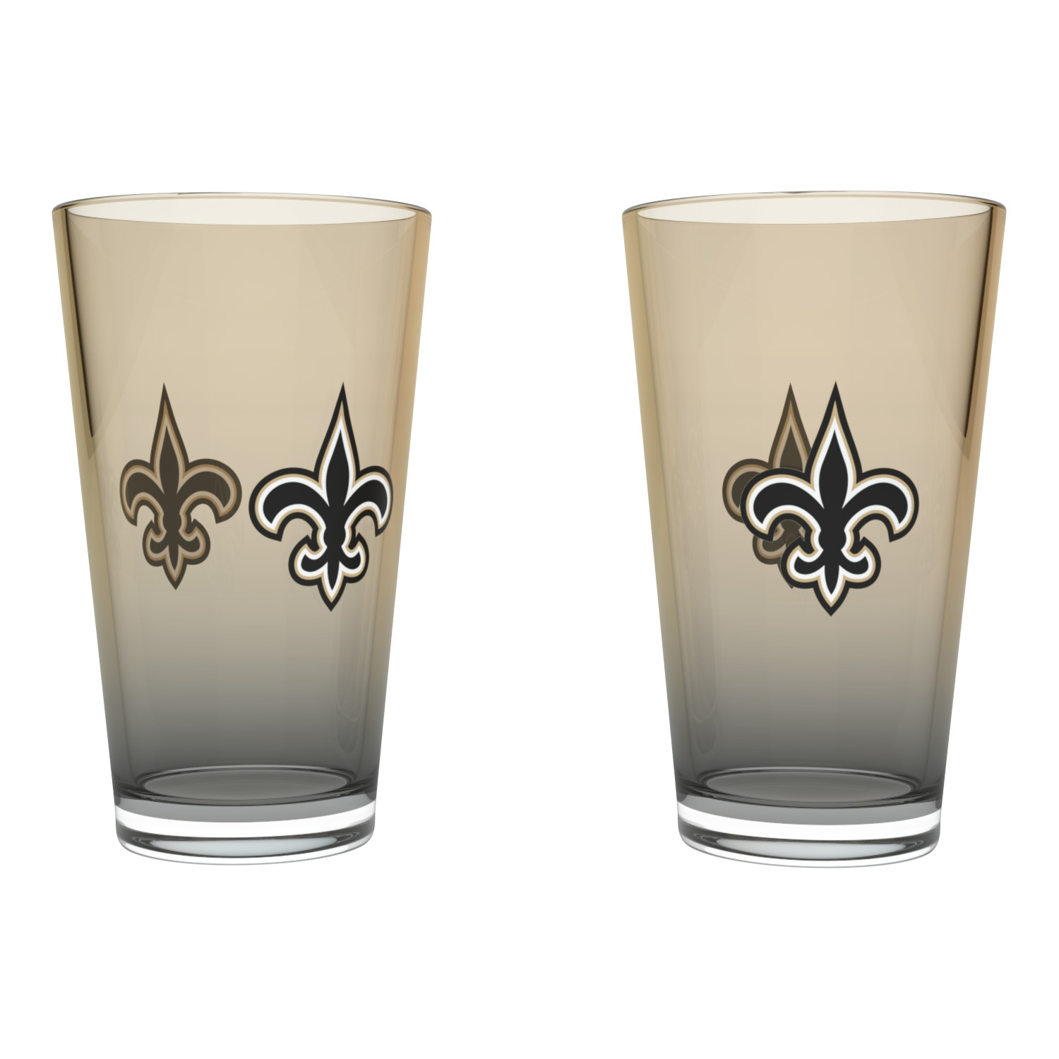 New Orleans Saints Team Color NFL Pint Glass Set (2-Piece)