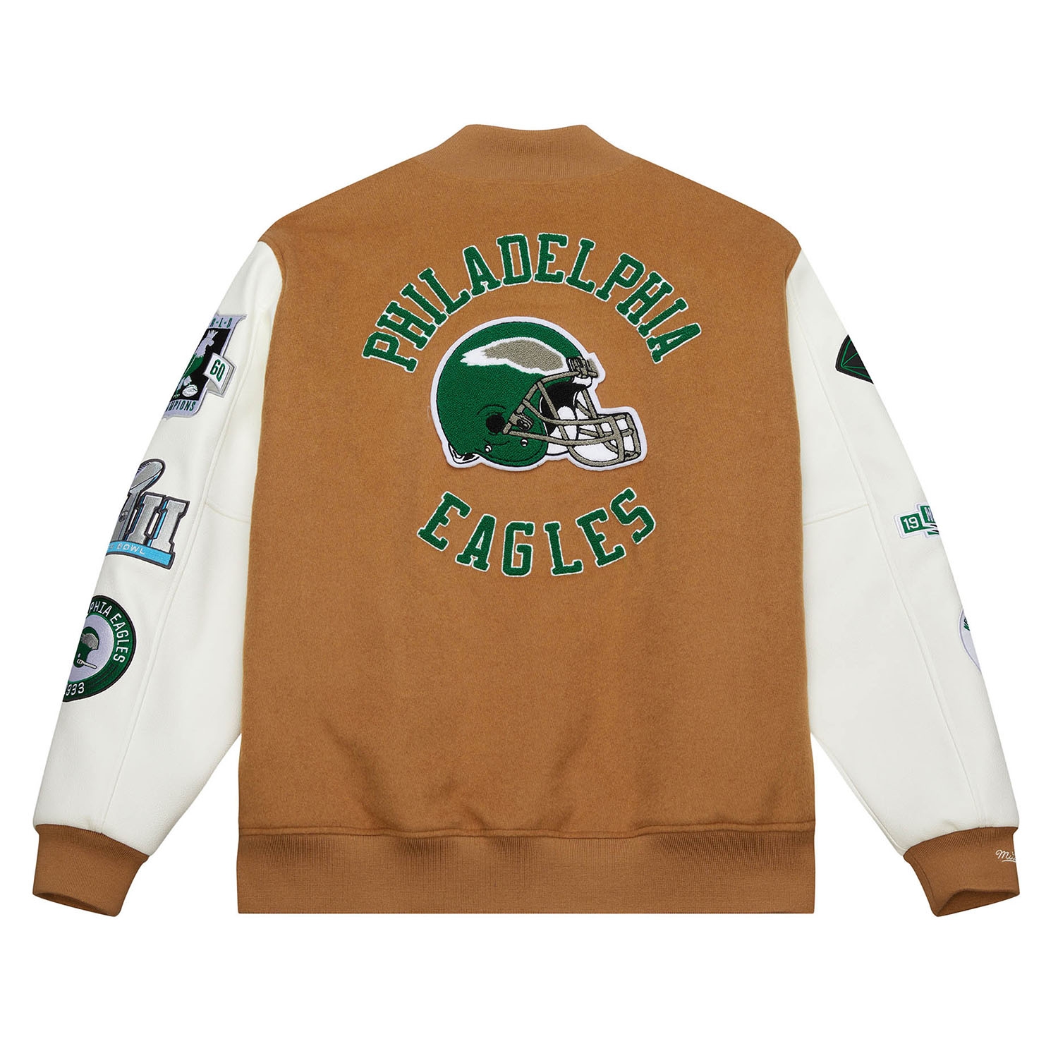 Philadelphia Eagles Dusted Varsity NFL Jacket Brown/Cream