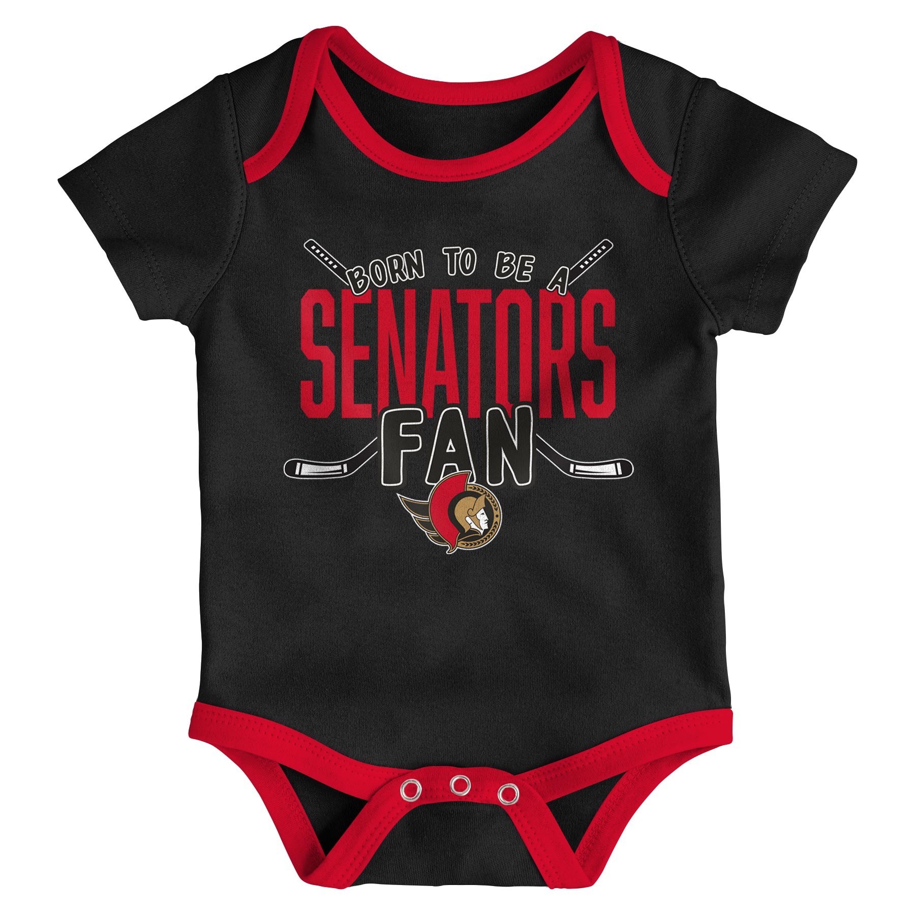 Ottawa Senators Game Time NHL Baby Bodysuit Set (3-Piece)