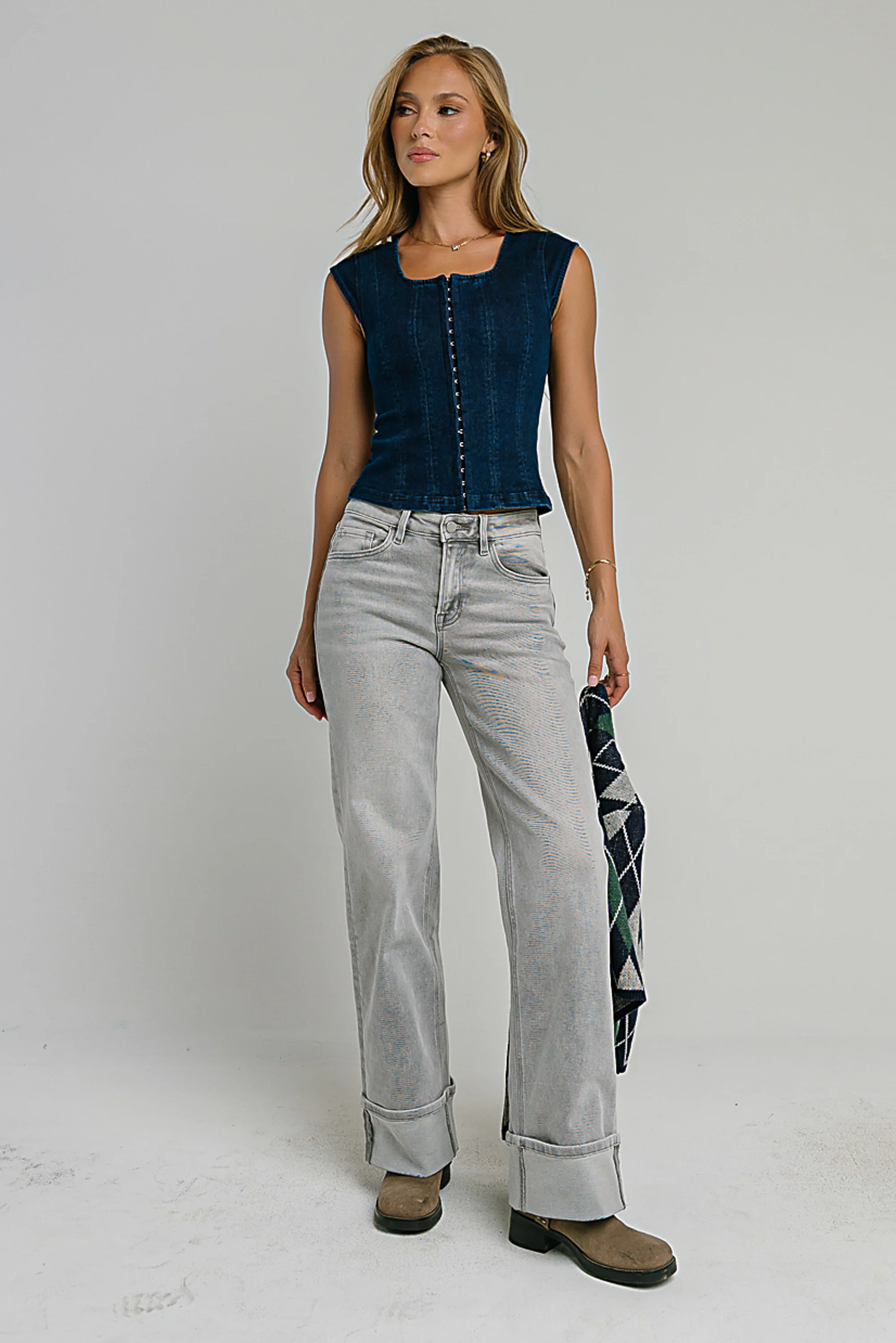 Vinnie Mid Rise Wide Leg Jeans