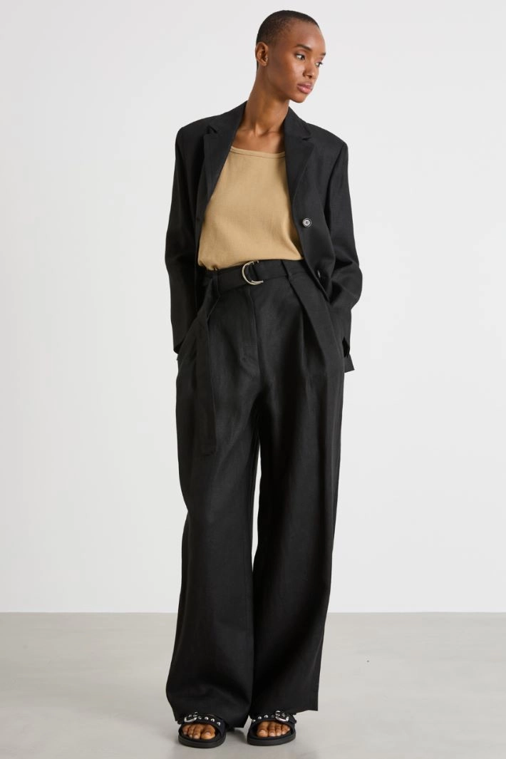 Heavyweight canvas trousers - BLACK