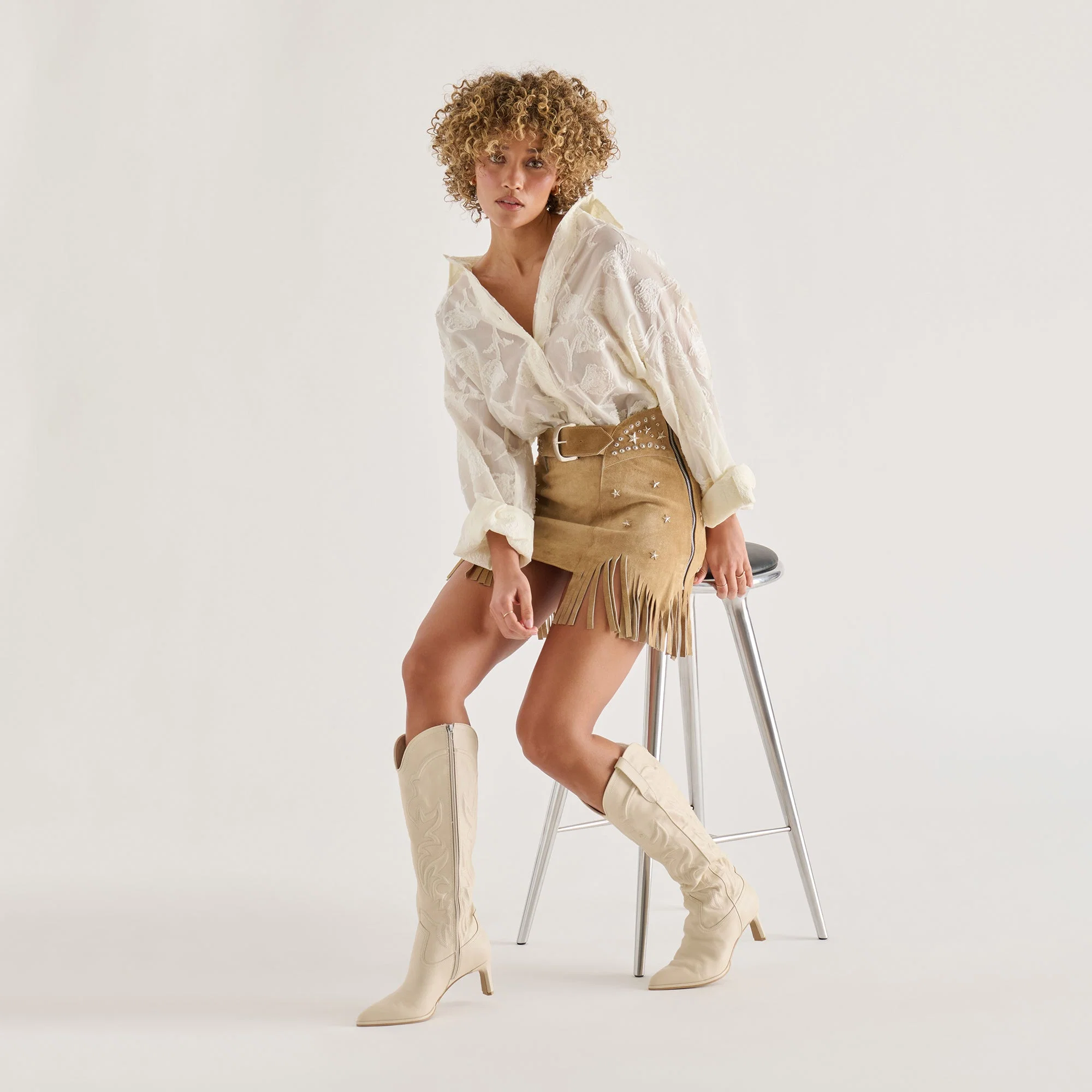 ALISA BOOTS CREME LEATHER