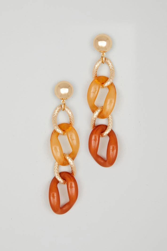 Chain drop earrings - AMBER GOLD