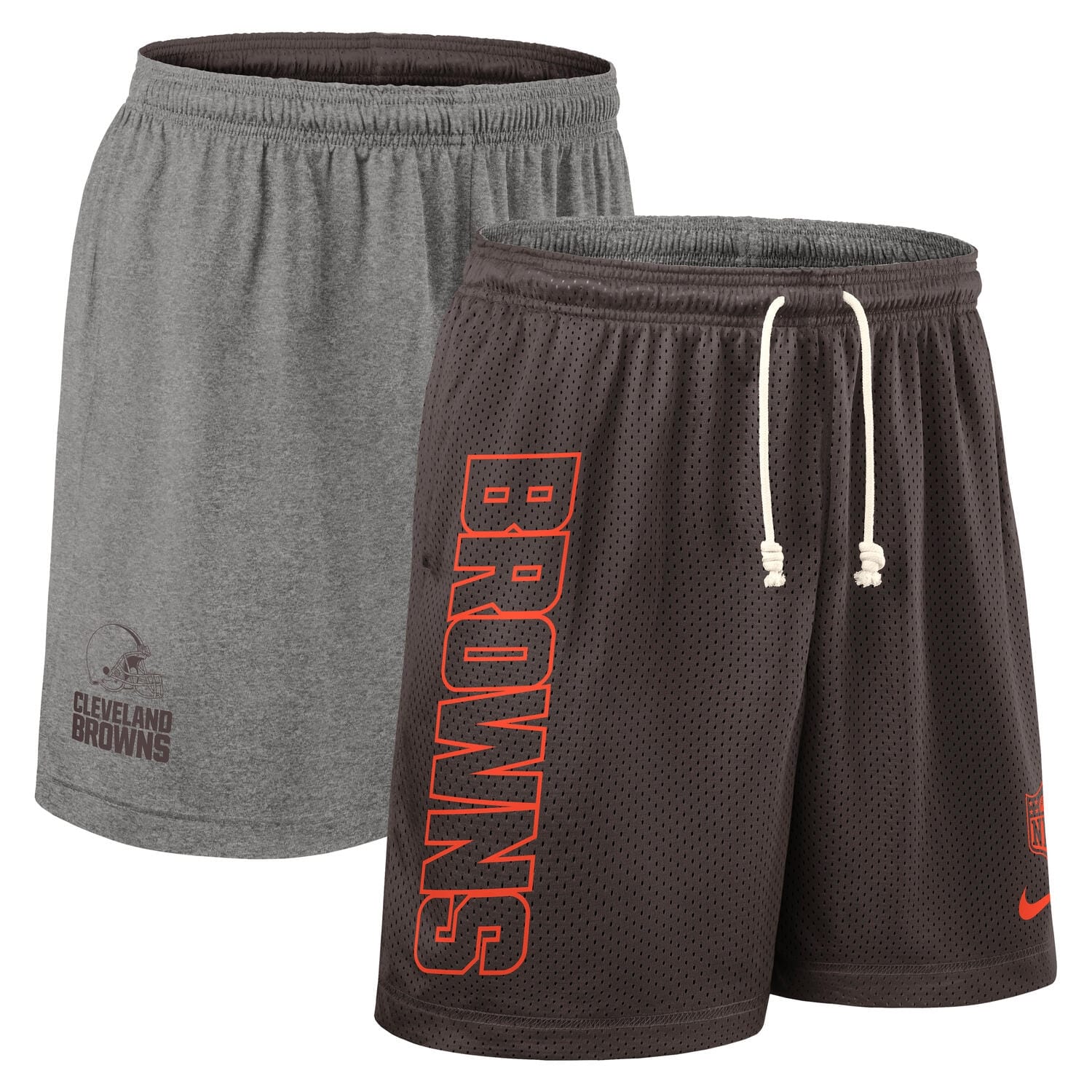 Cleveland Browns 2025 NFL Sideline Reversible Mesh Nike Dri-FIT Shorts Brown
