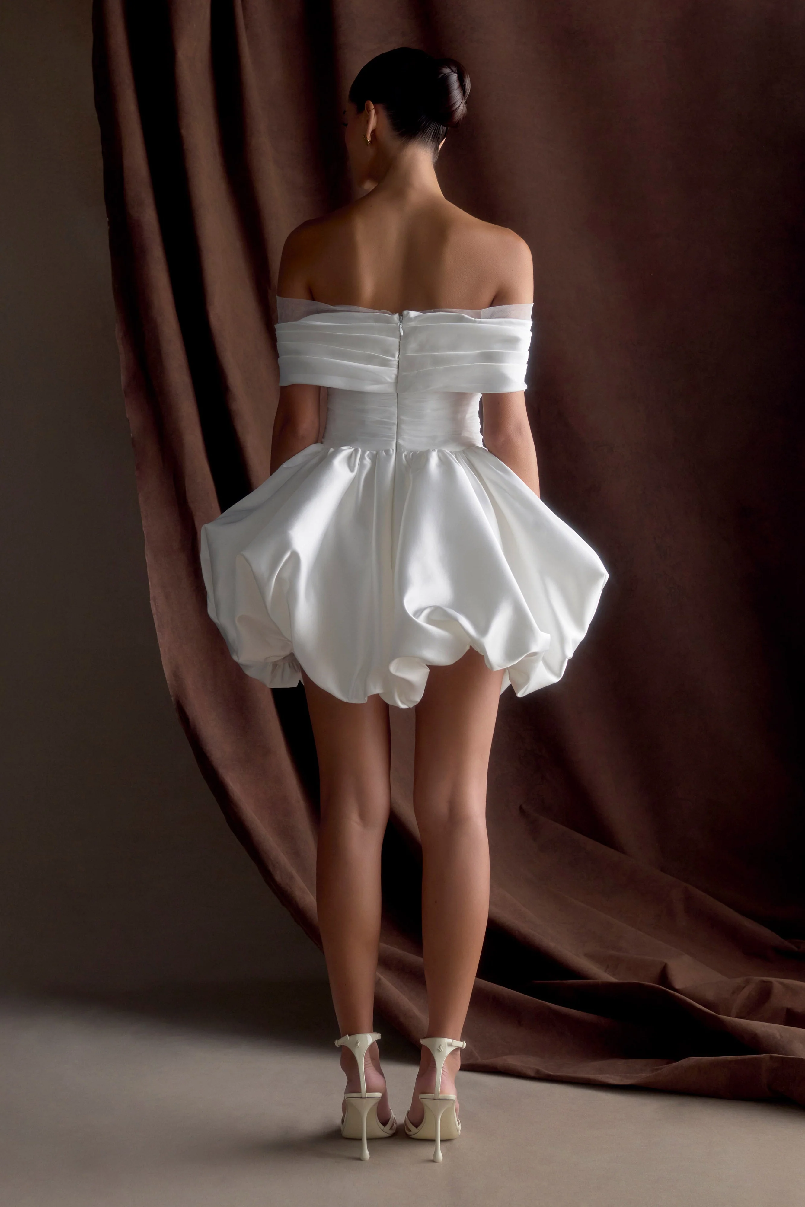 Lauretta Off Shoulder Mini Dress - White