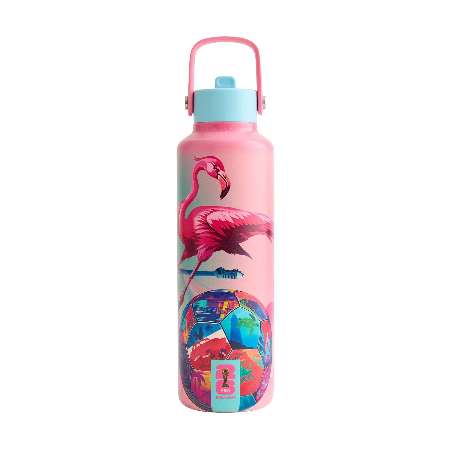 2026 Soccer Fan Collection Miami Poster Water Bottle