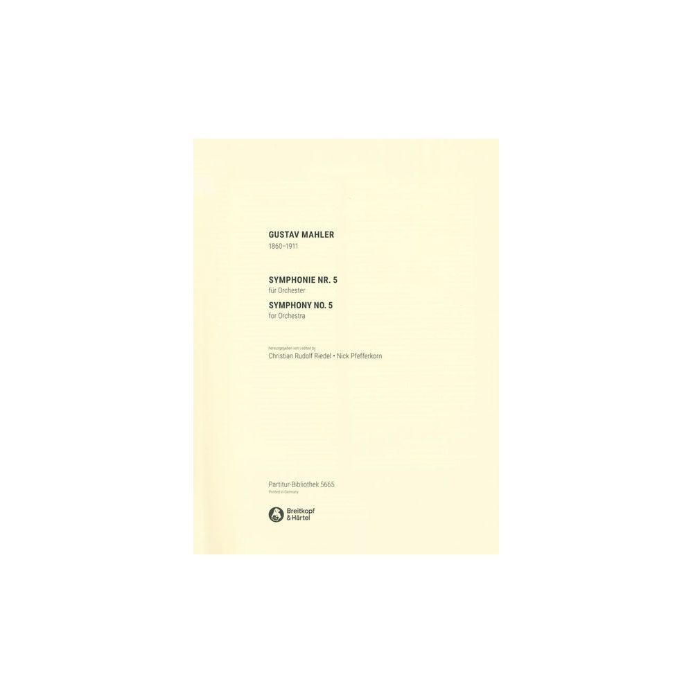 Breitkopf & Härtel Mahler Symphonie Nr. 5 – Thomann Ireland