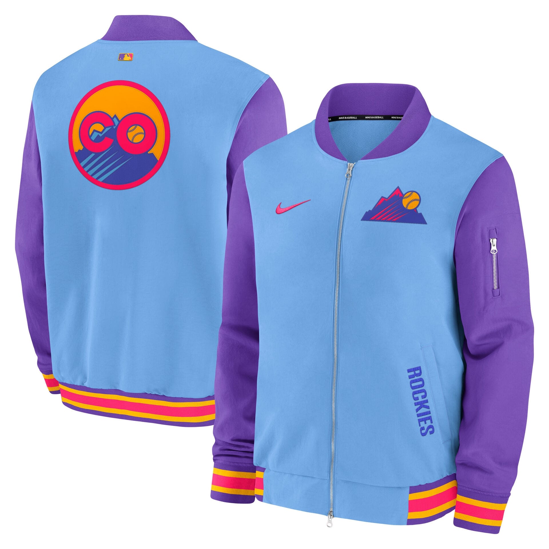 Colorado Rockies City Connect 2026 MLB Authentic Dugout Bomber Jacket Blue