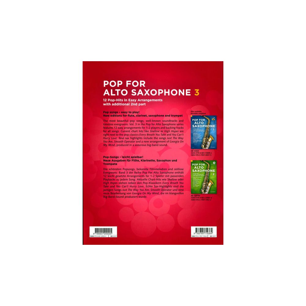 Schott Pop For Alto Saxophone 3 – Thomann Ireland
