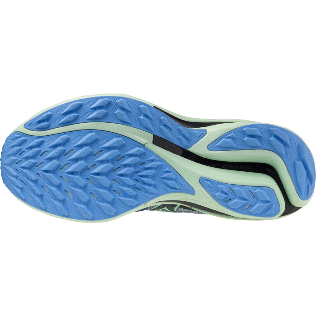 Mizuno Wave Rider GTX 2 Running Shoes Men - Vintage Indigo/Neo Mint/Frontier Blue