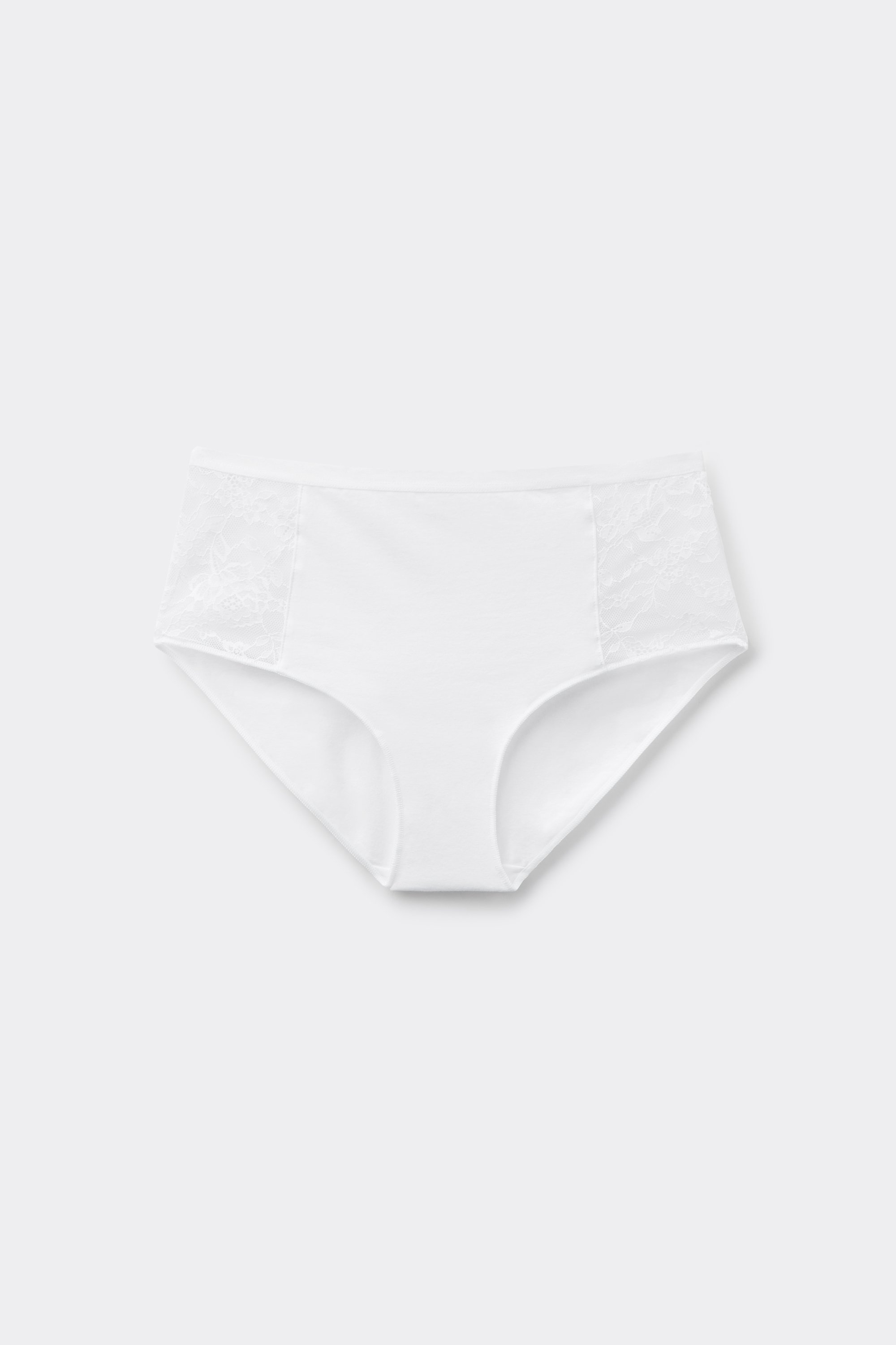 High-Waist Recycled Lace and Cotton Knickers