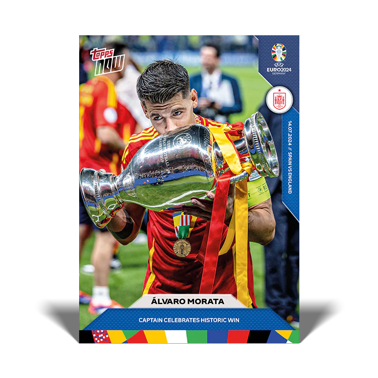 Álvaro Morata - Captain celebrates historic win - EURO 2024 TOPPS NOW® Card 61