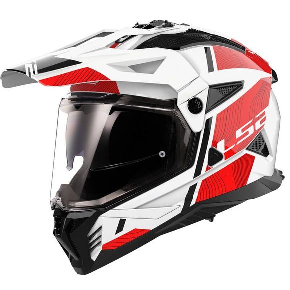 LS2 MX702 PIONEER II HILL Full-Face Helmet - White / RedRef: LS0900