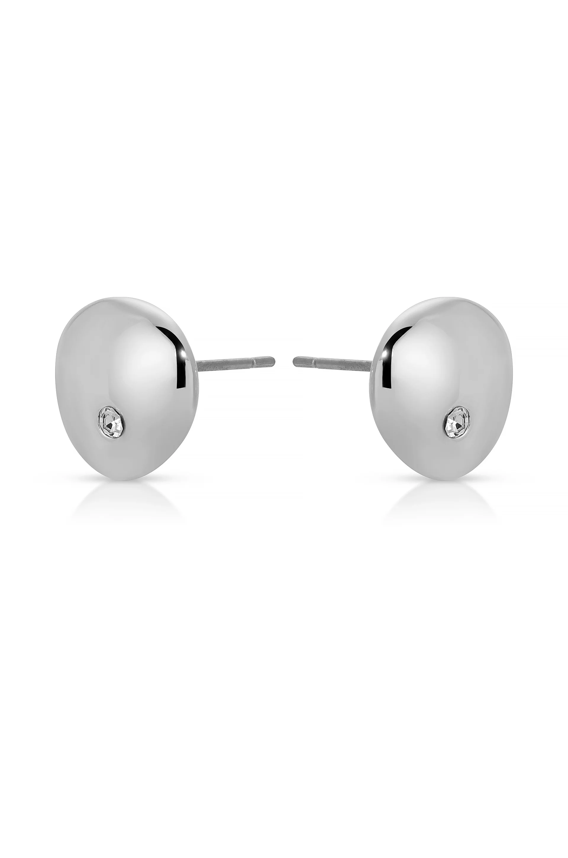 Polished Pebble Crystal Stud Earrings