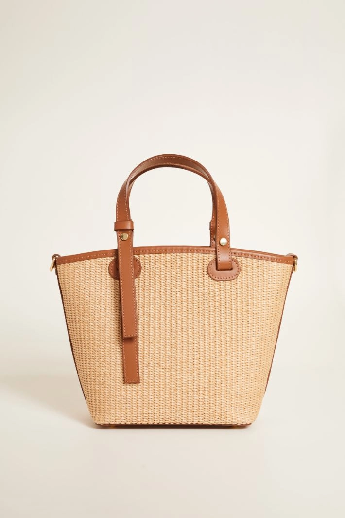 Straw shoulder bag - BEIGE