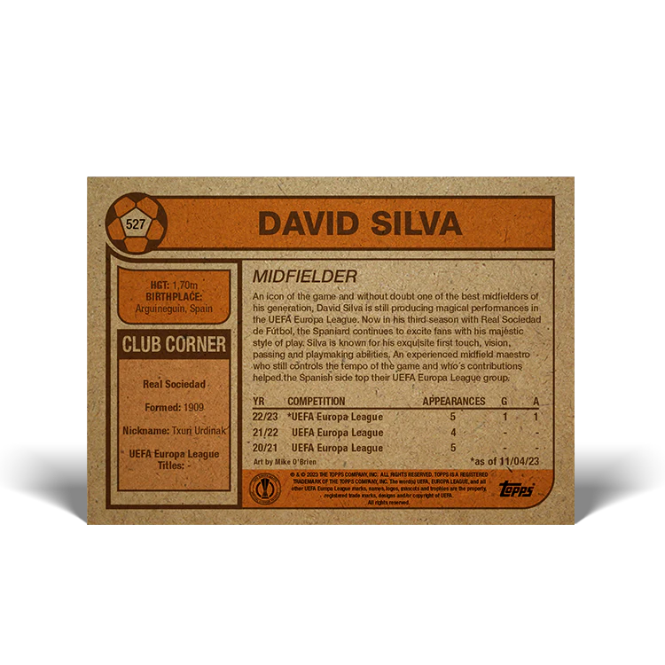 Topps UK - UCC Living Set Card #527 - David Silva