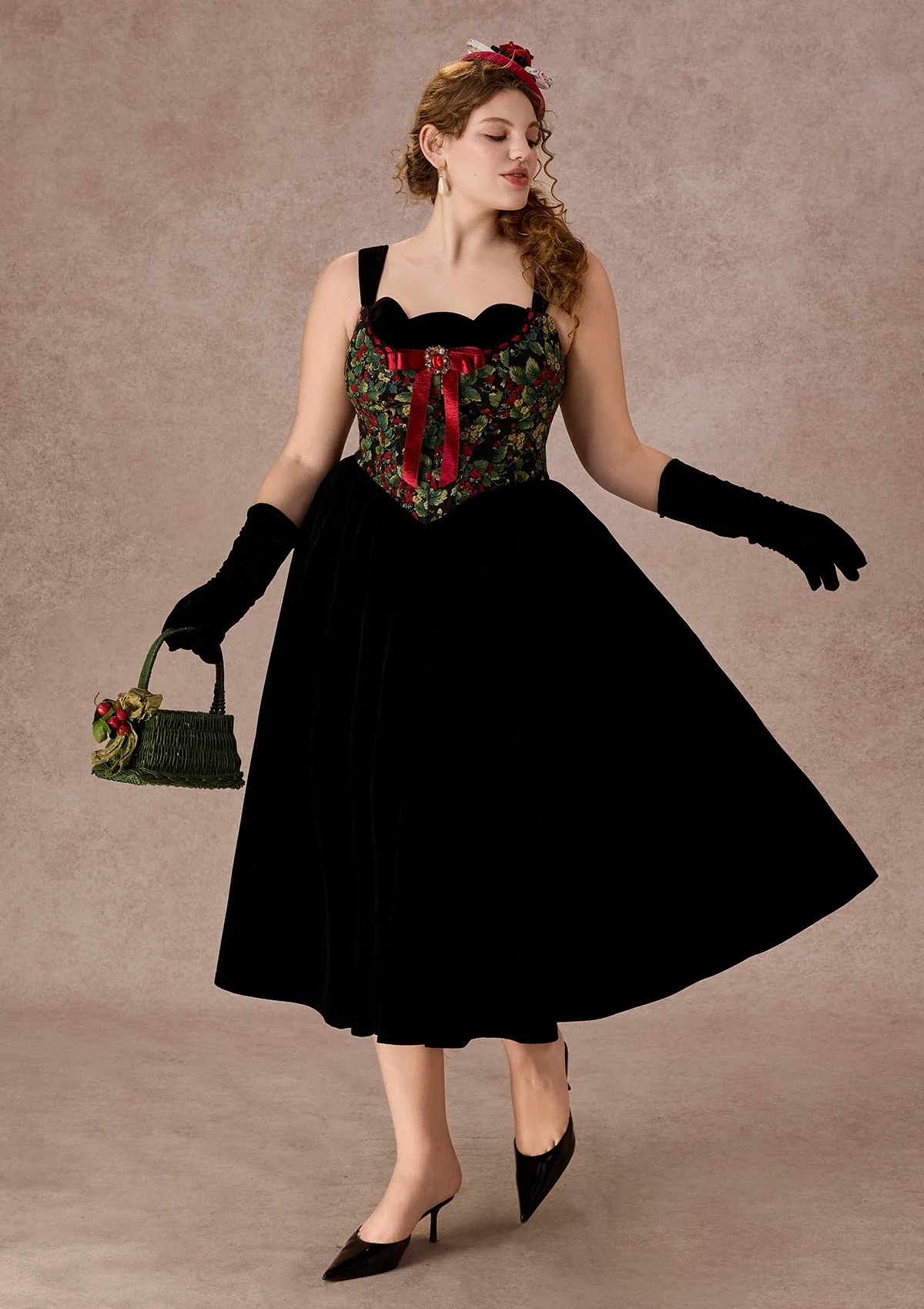 Curve&Plus Smoked Berries Corset Dress