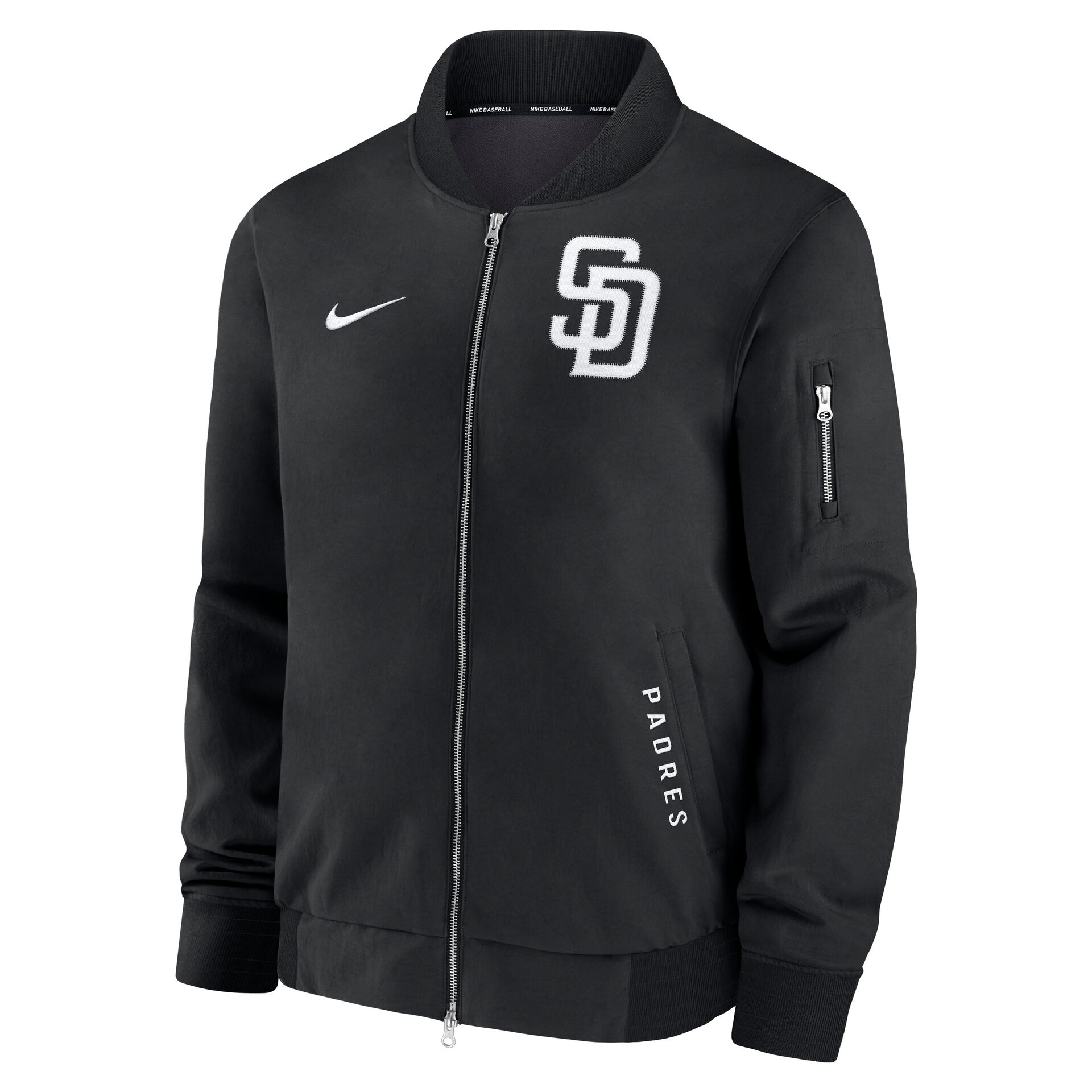 San Diego Padres 2026 MLB Authentic Dugout Bomber Jacket Black