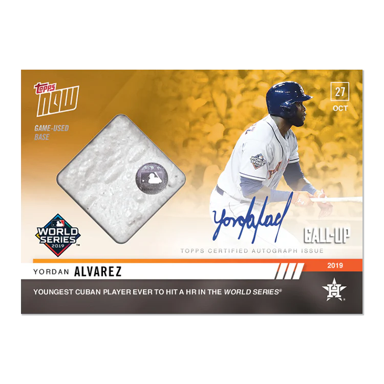 On-Card Auto Relic # to 1 - Yordan Alvarez - MLB TOPPS NOW® Card 1060F