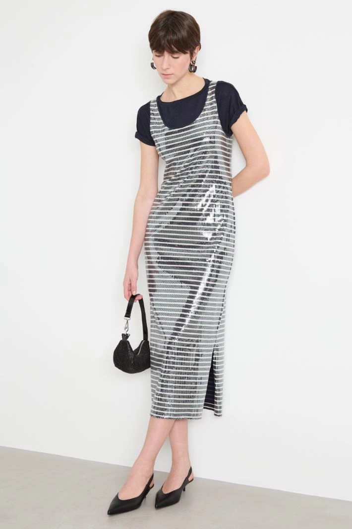 Foiled jersey top - BLUE