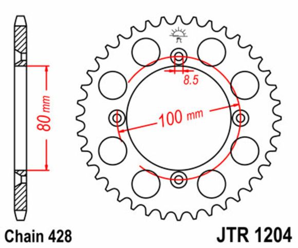 Couronne JT. acier standard 1204 - 428Ref : JTC00029A / 1074881003
