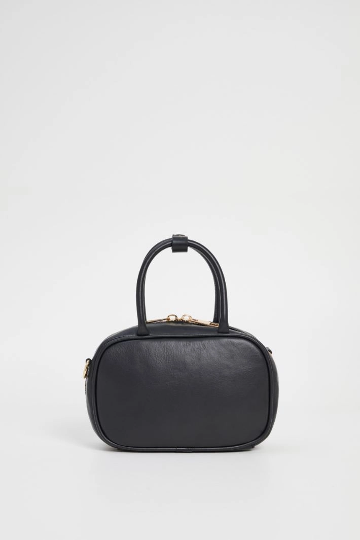 Leather handbag - BLACK