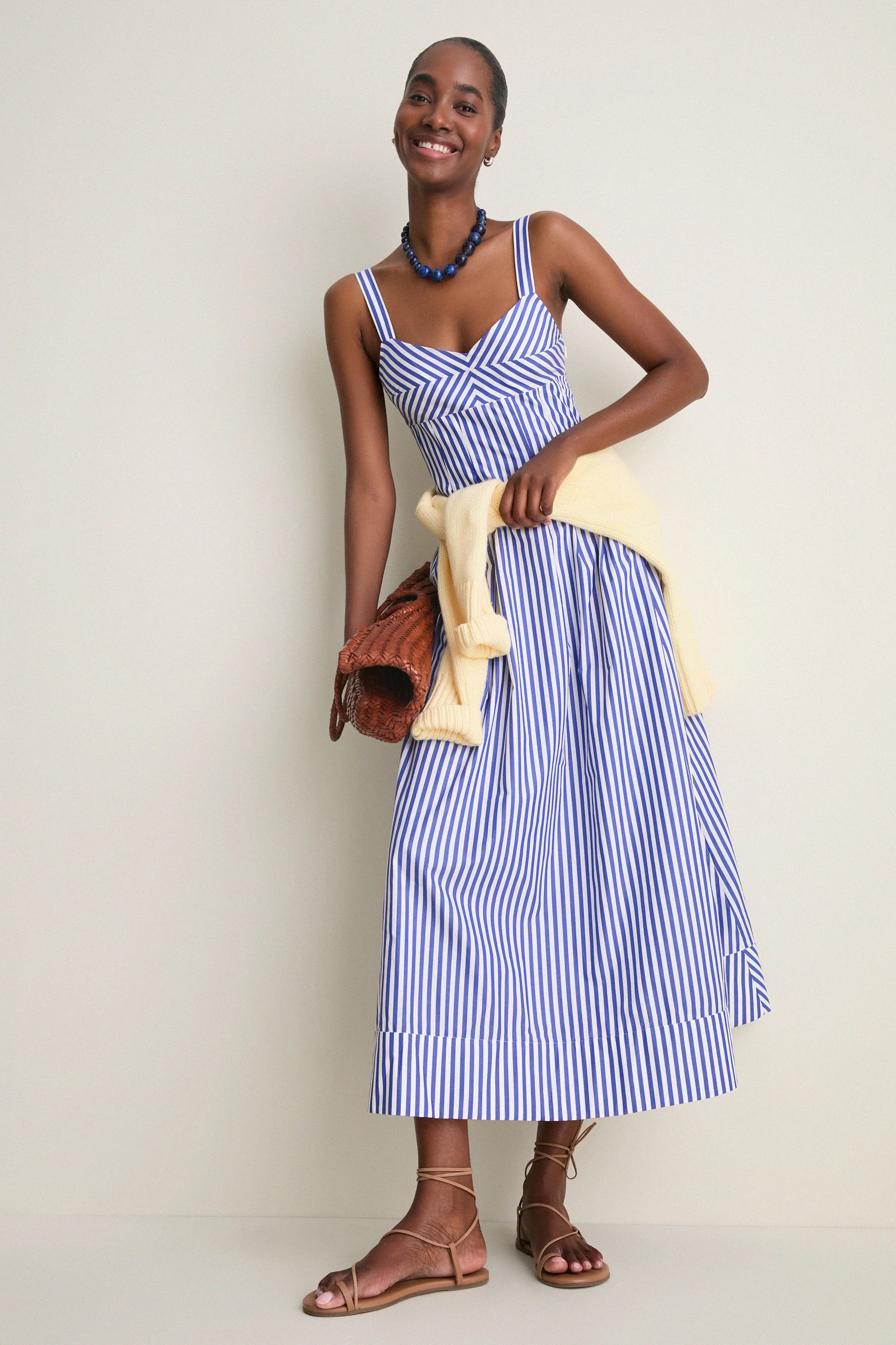 Cobalt and White Madeline Dress