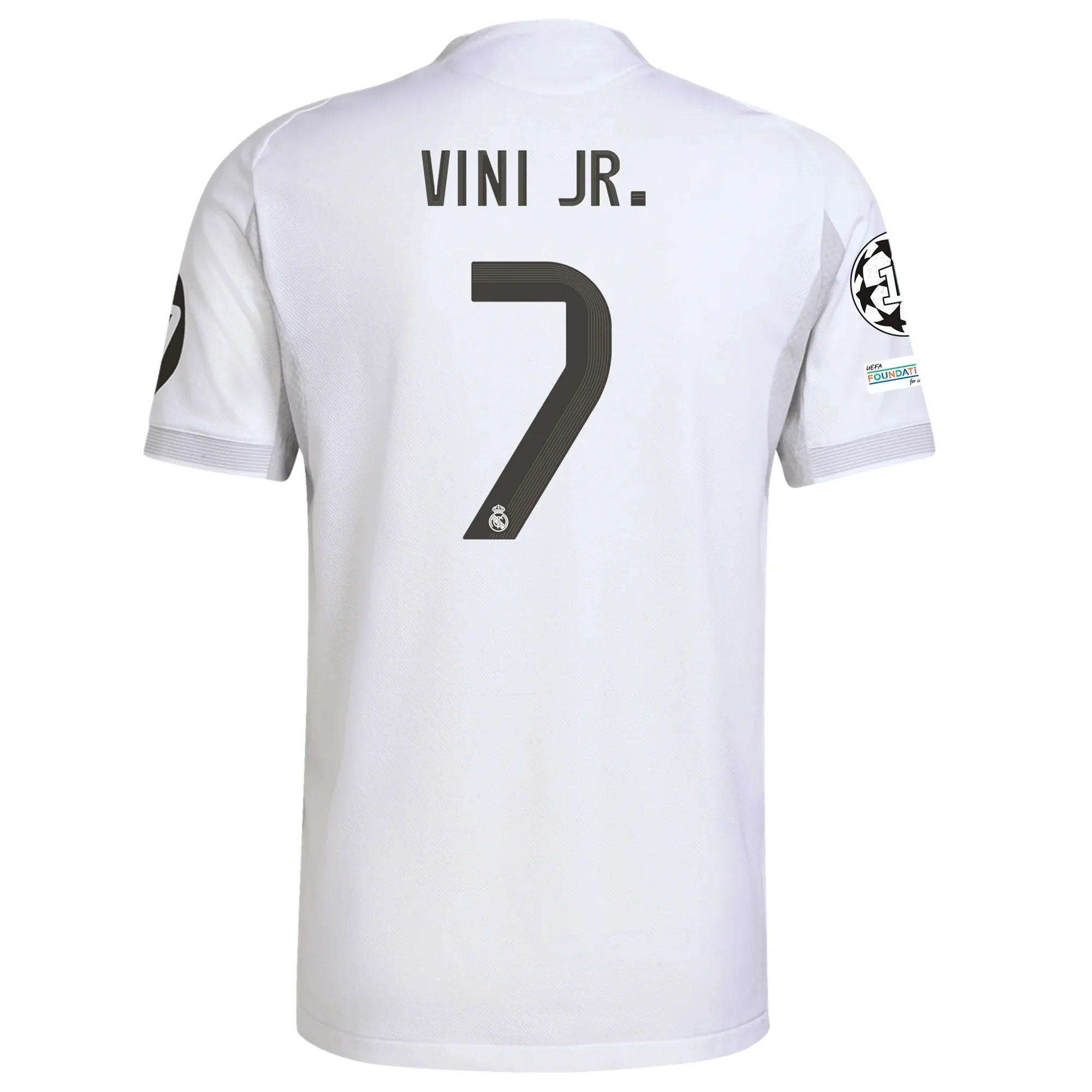 Vini Jr. Real Madrid Authentic Home Jersey 25/26 w/ Champions League Patches (White)