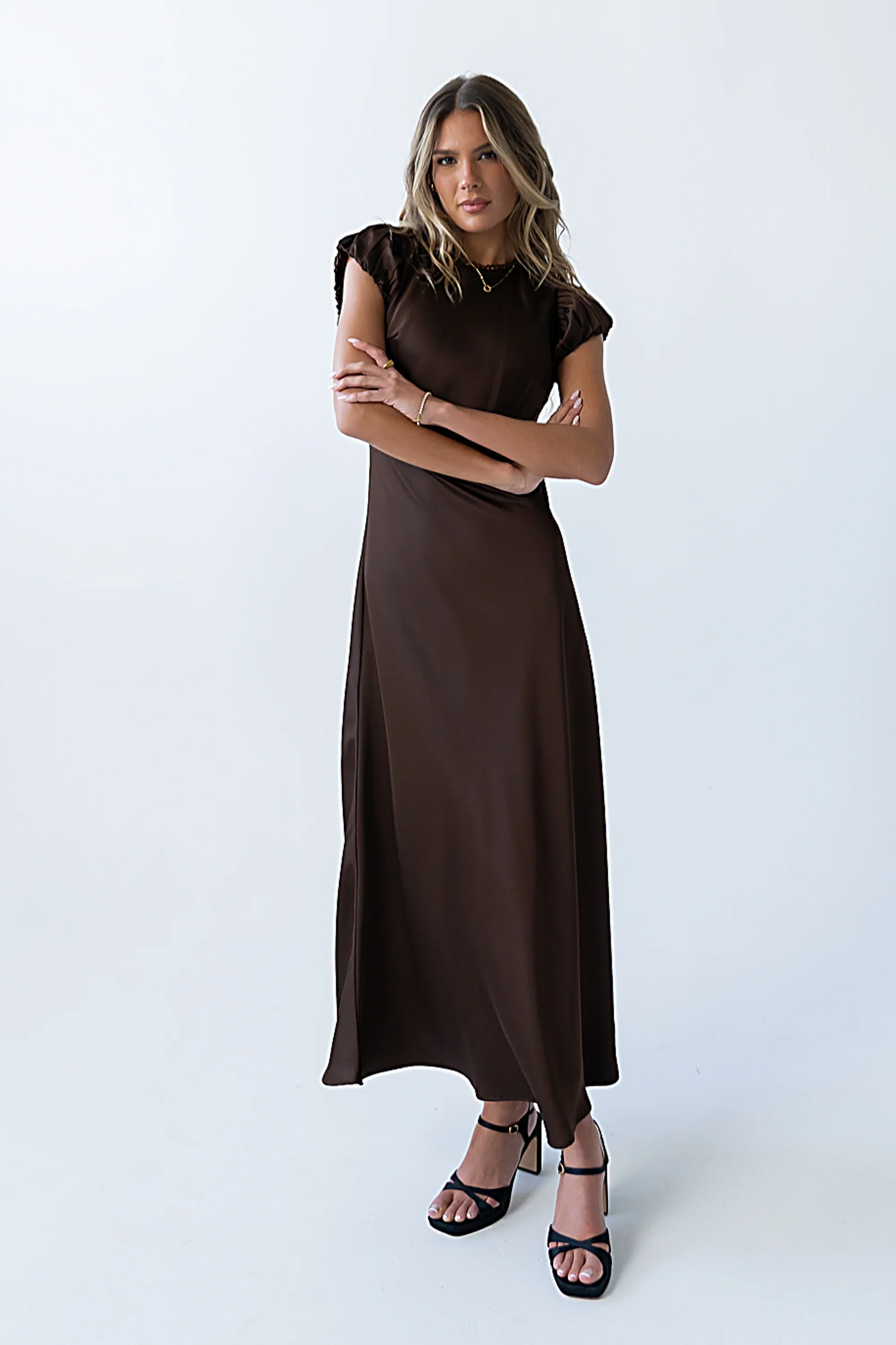 Ellianna Maxi Dress in Dark Brown