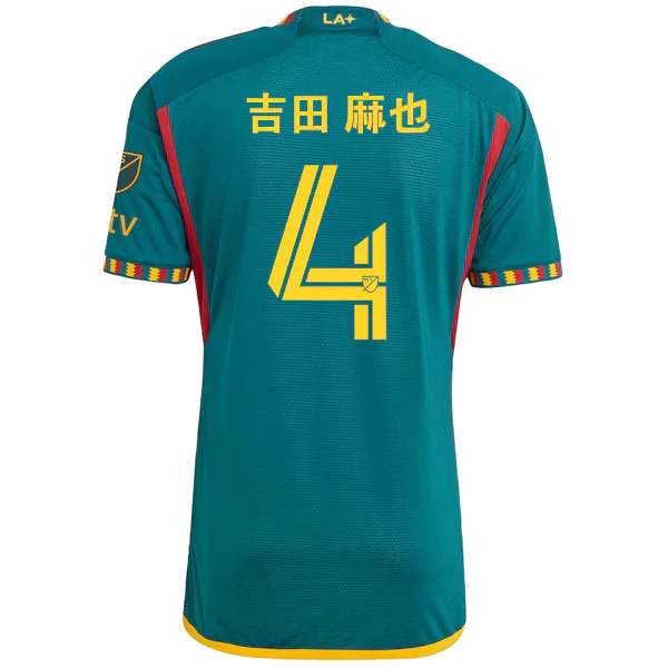Yoshida (吉田 麻也) LA Galaxy Away Authentic Jersey 22/23 w/ MLS Patches (Green/Yellow)