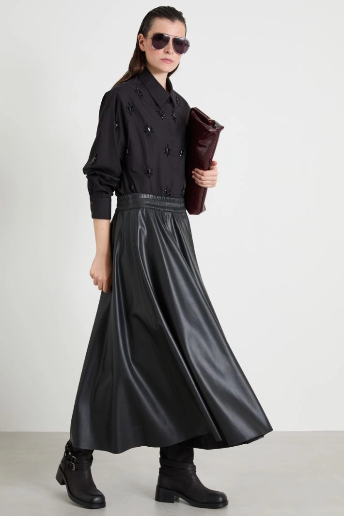 Faux leather skirt - BLACK