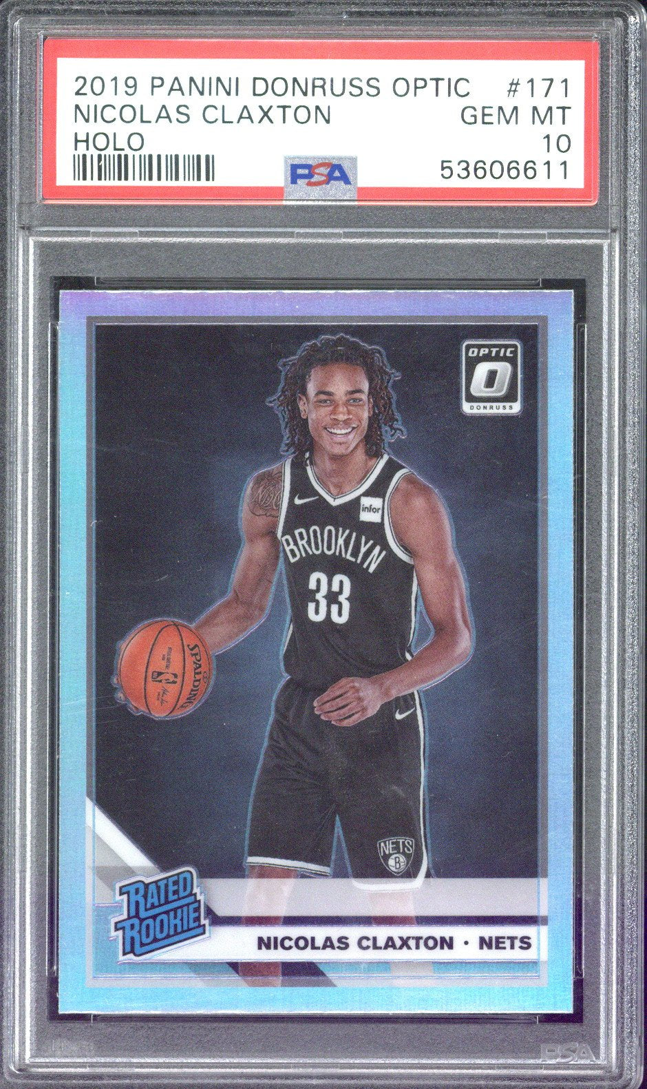 2019-20 Panini Donruss Optic Basketball Nicolas Claxton Rated Rookie #171 PSA 10