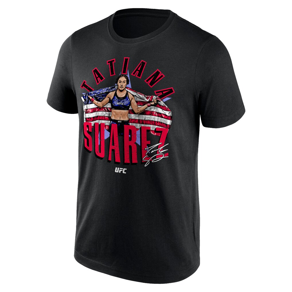 UFC Tatiana Suarez American Flag T-Shirt - Black - Mens