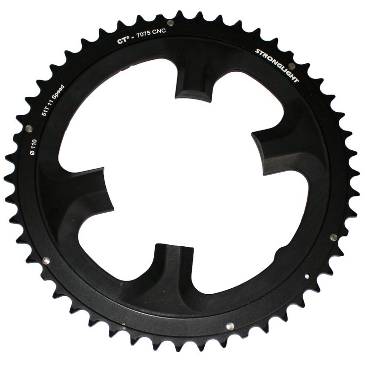 Stronglight Road Chainring - 4-Arm - 110mm - for Shimano FC-9000 + DI2 / Ultegra 6800 - black