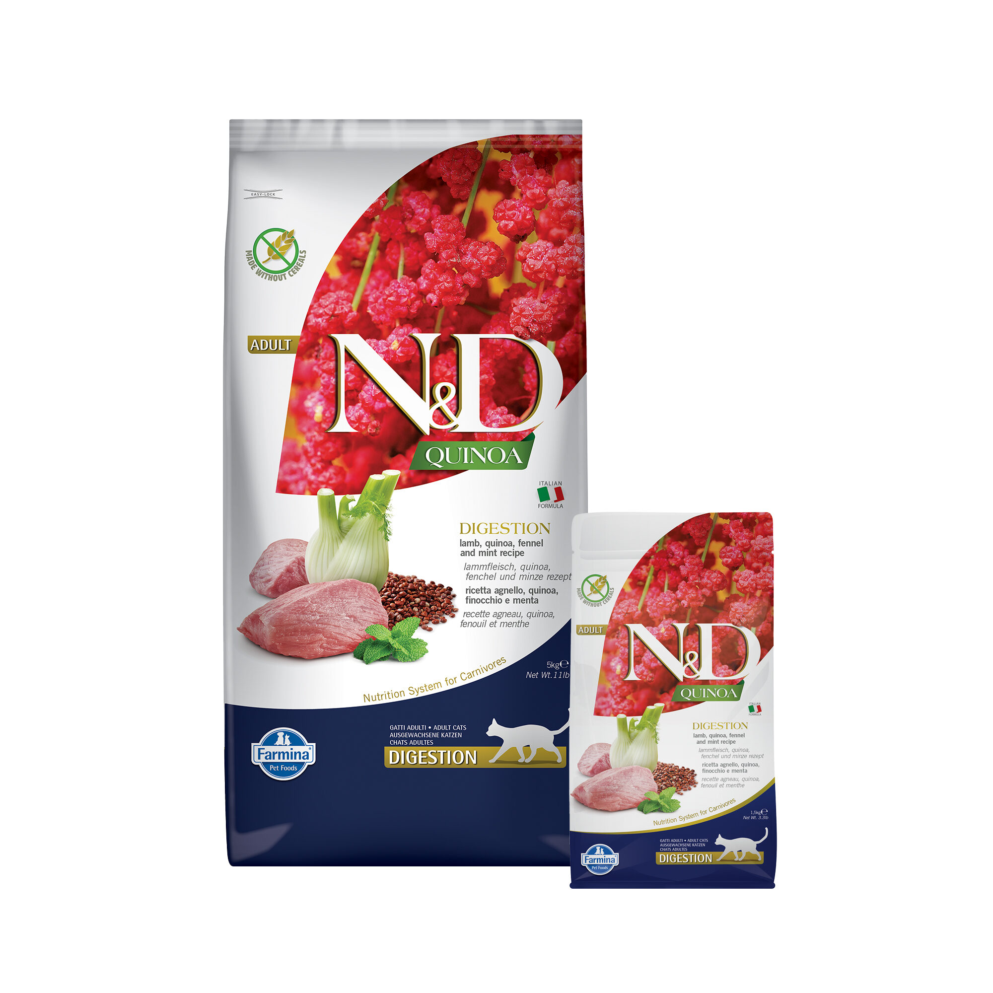 Farmina N&D Quinoa Digestion Adult Cat Food - Lamb - 1.5 kg