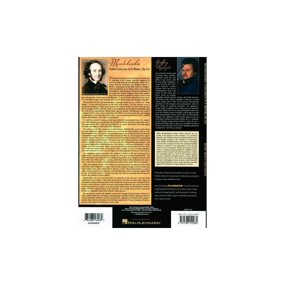 Music Minus One Mendelssohn Violin Concerto – Thomann Ireland