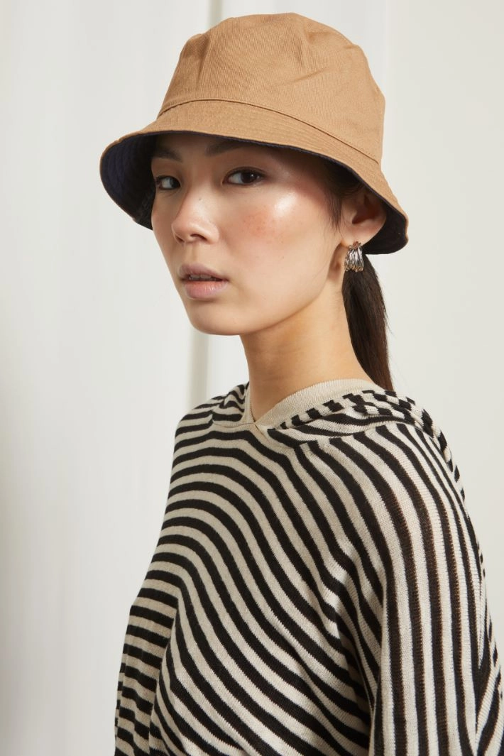 Cotton bucket bag - DARK BLUE