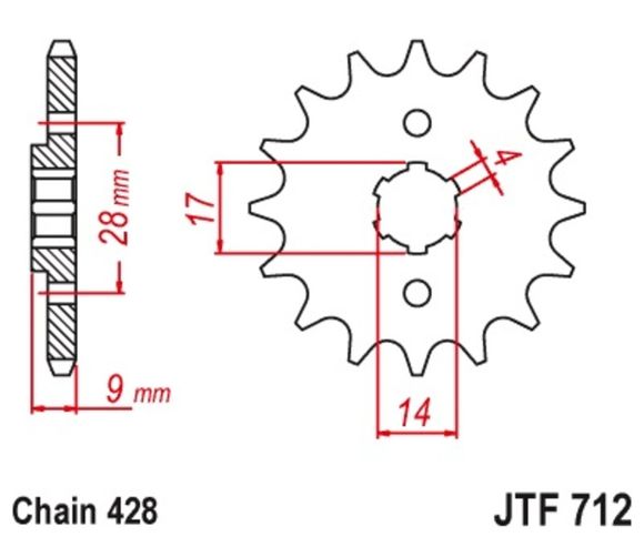 JT. Standard steel 712 - 428Ref: Jtc01347A / 1077198001