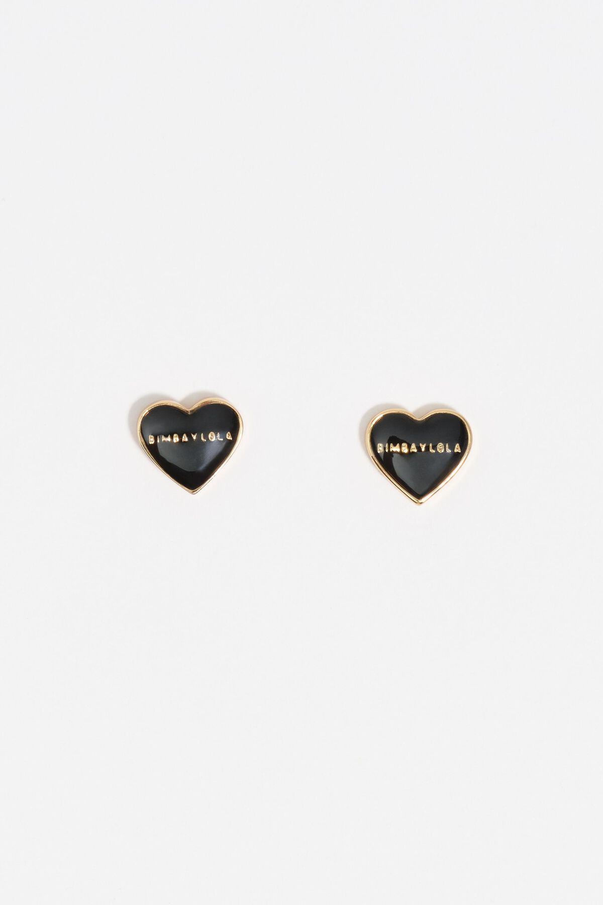 Black and gold heart earrings