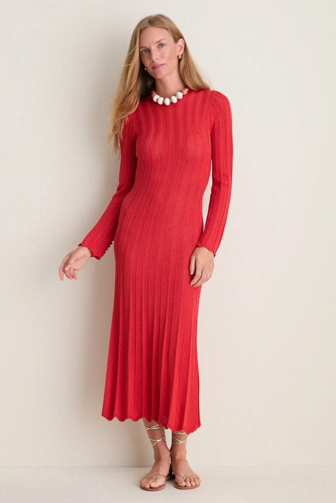 Red Knit Solange Dress