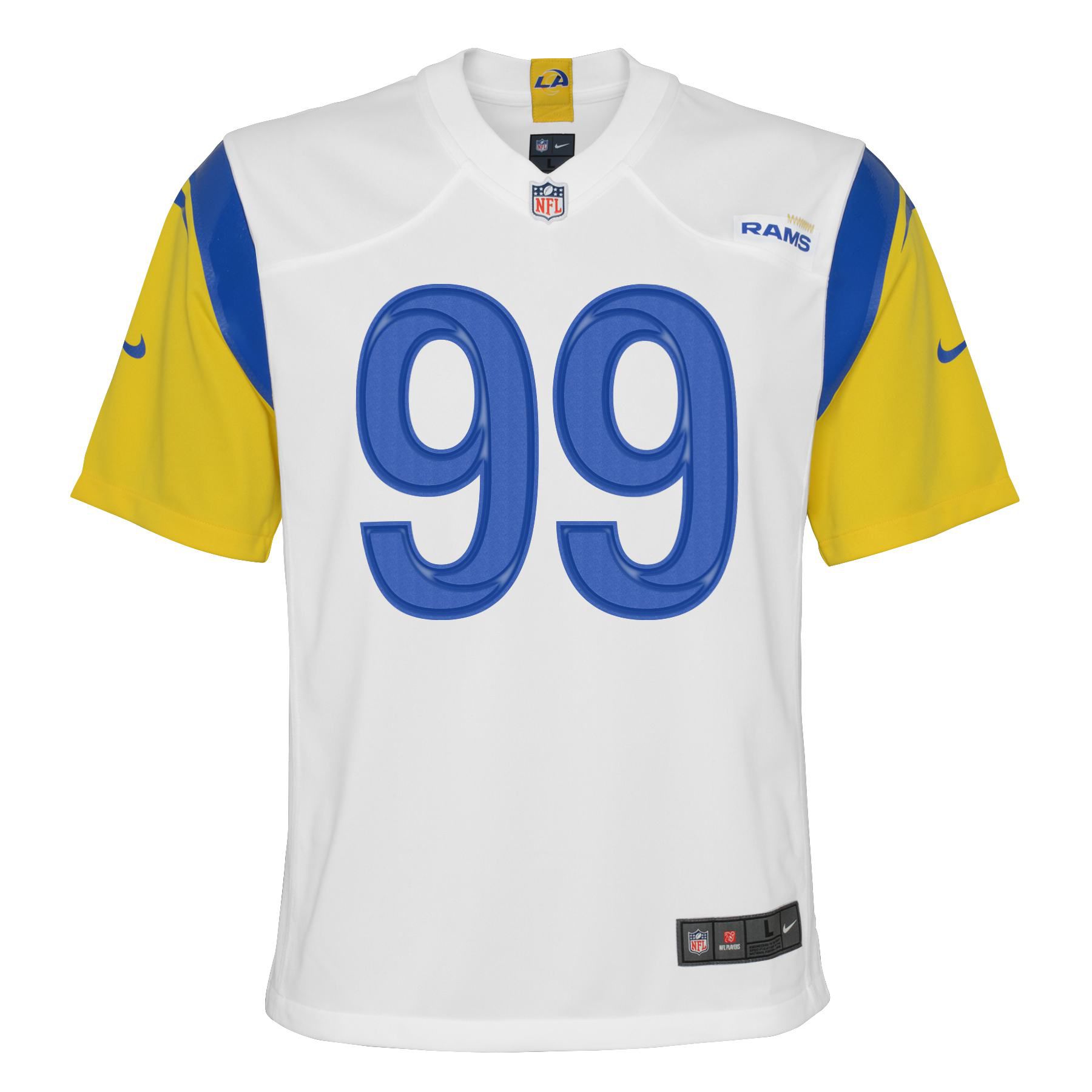 Aaron Donald #99 Los Angeles Rams Alternate Football NFL Jersey White (YOUTH)
