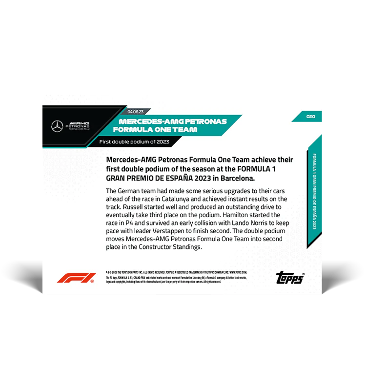 Topps UK - First double podium of 2023 - F1 TOPPS NOW® Card #20