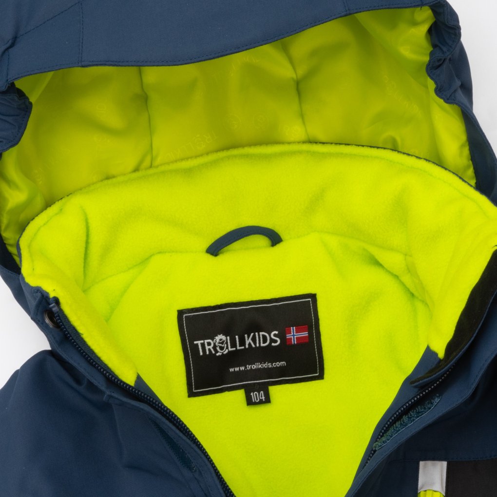 Trollkids Isfjord XT Snowsuit Kids - Mystic Blue/Black/Glow Green