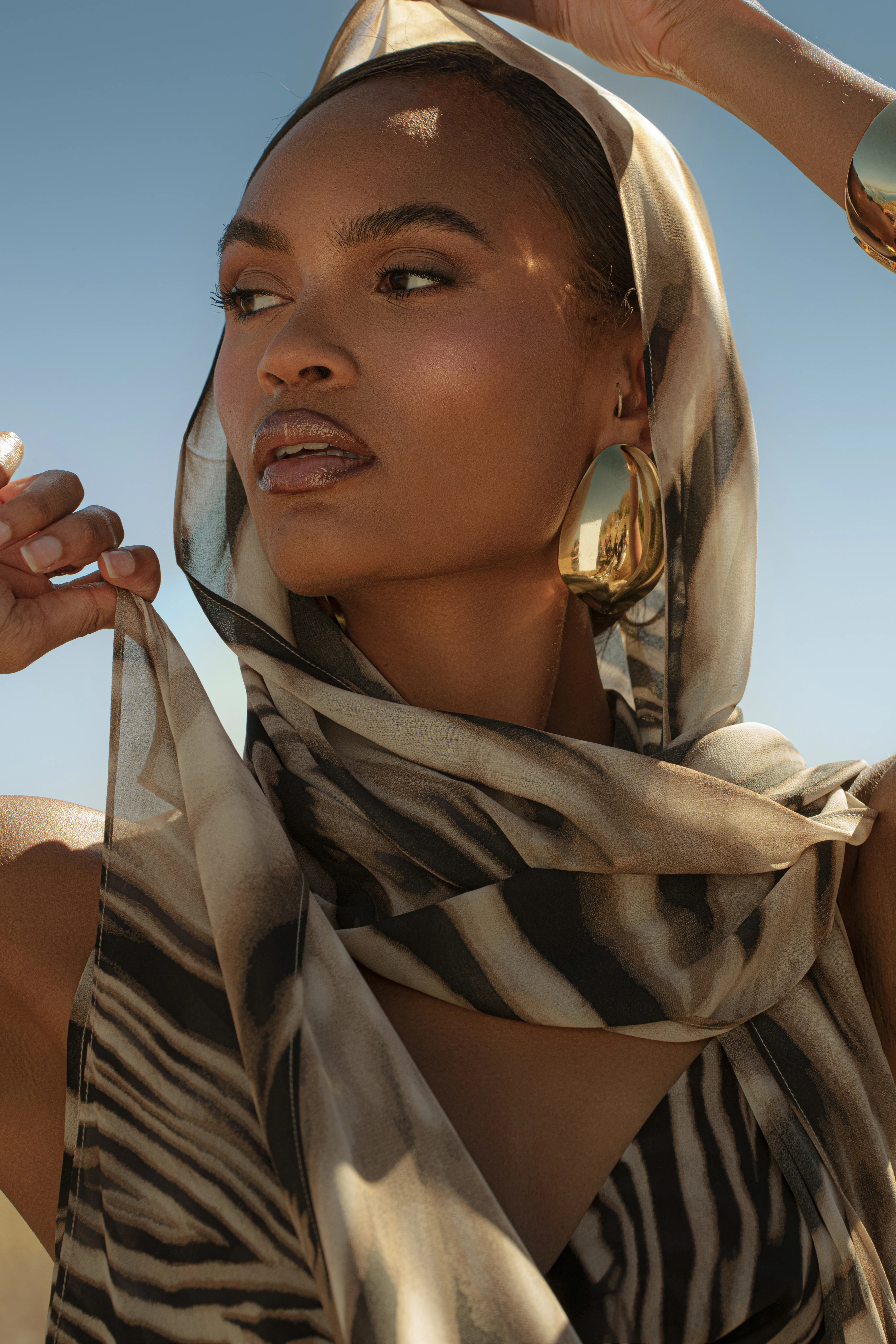 Brown Zebra Print Shadow Safari Scarf