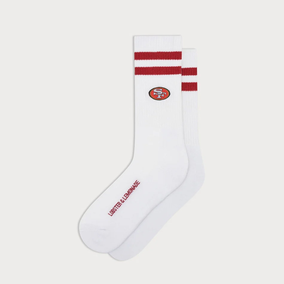 San Francisco 49ers L&L '90 Classics NFL Crew Socks White