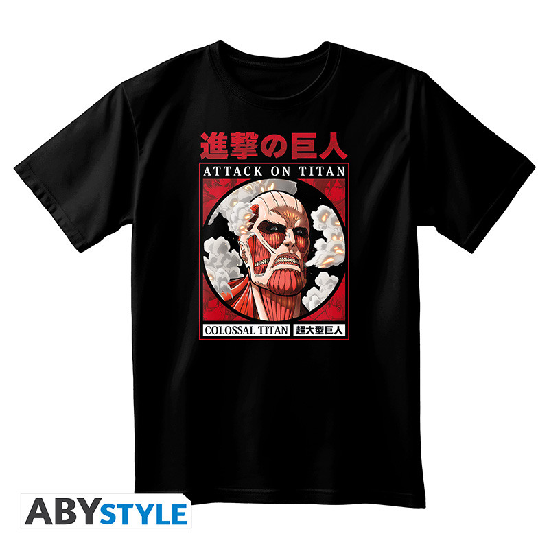 ATTACK ON TITAN Tshirt unisex black Colossal Titan
